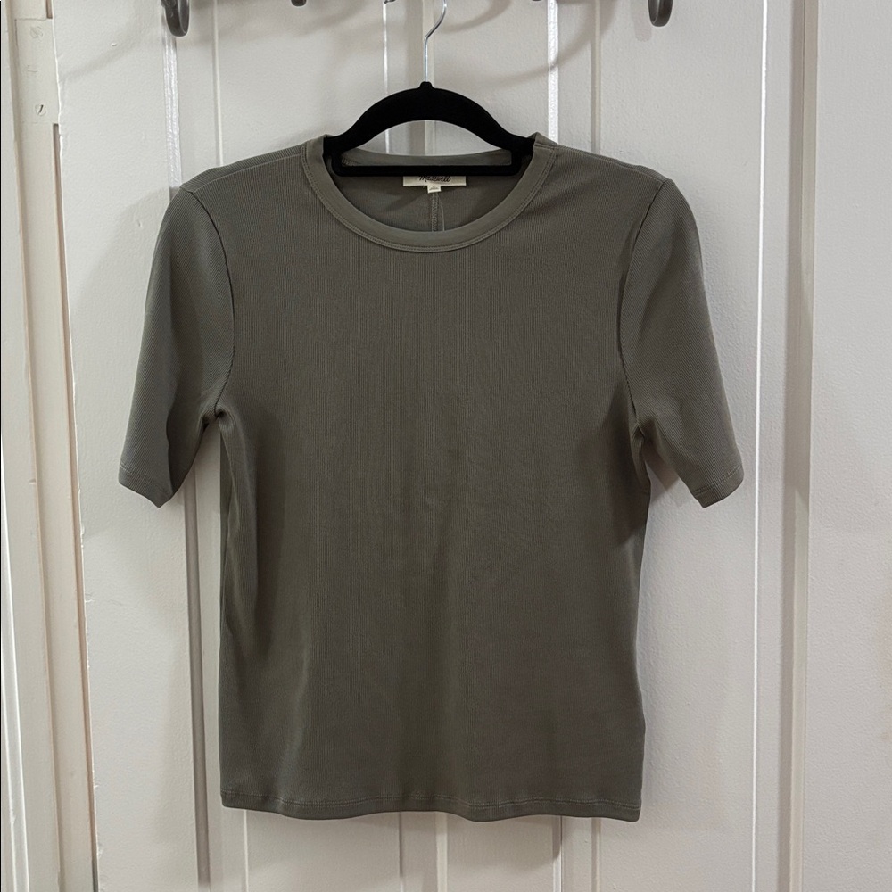 Madewell Olive Green Short Sleeve Crewneck Tee